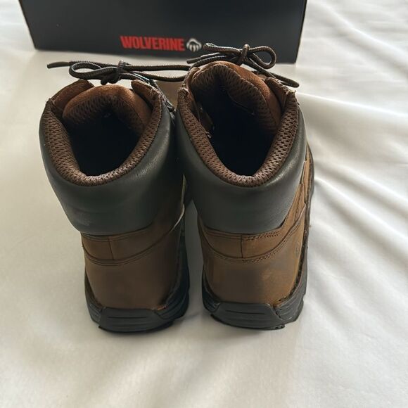 Steel Toe Boots Mens 12 Brown Leather Wolverine Durbin - Picture 3 of 5